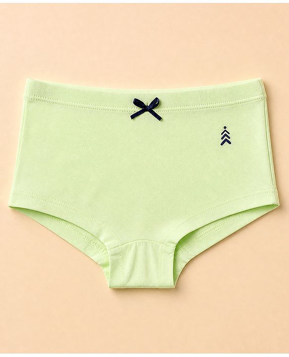 Pine Kids Cotton Elastane Knit Bloomers With Bow Applique Pack of 3 - Lavender & Light Blue