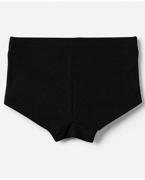 Pine Kids Cotton Lycra Knit Solid Panties Bow Detailing Pack of 3 - Brown Grey & Black