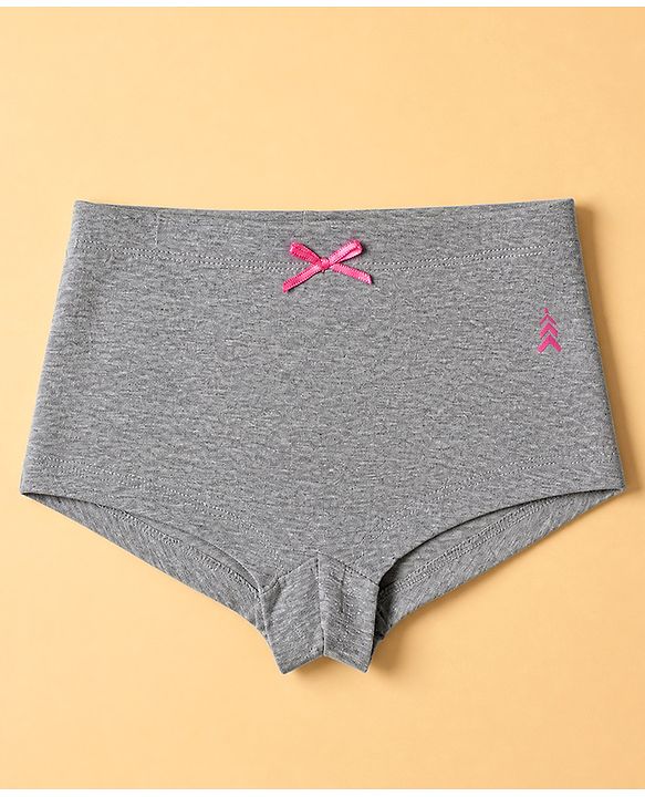 Pine Kids Cotton Elastane Knit Bloomers With Strawberry Print Pack of 3 - Grey & White