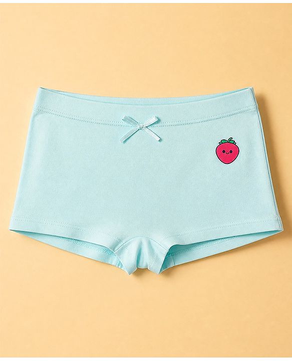 Pine Kids Cotton Elastane Knit Bloomers With Strawberry Print Pack of 3 - Grey & White