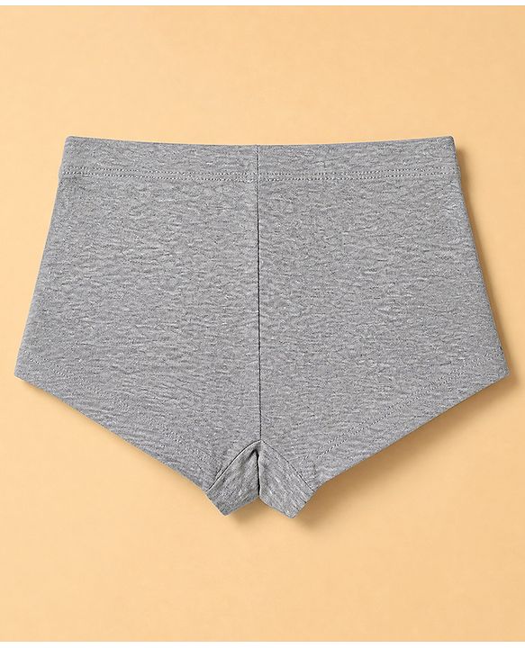 Pine Kids Cotton Elastane Knit Bloomers With Strawberry Print Pack of 3 - Grey & White