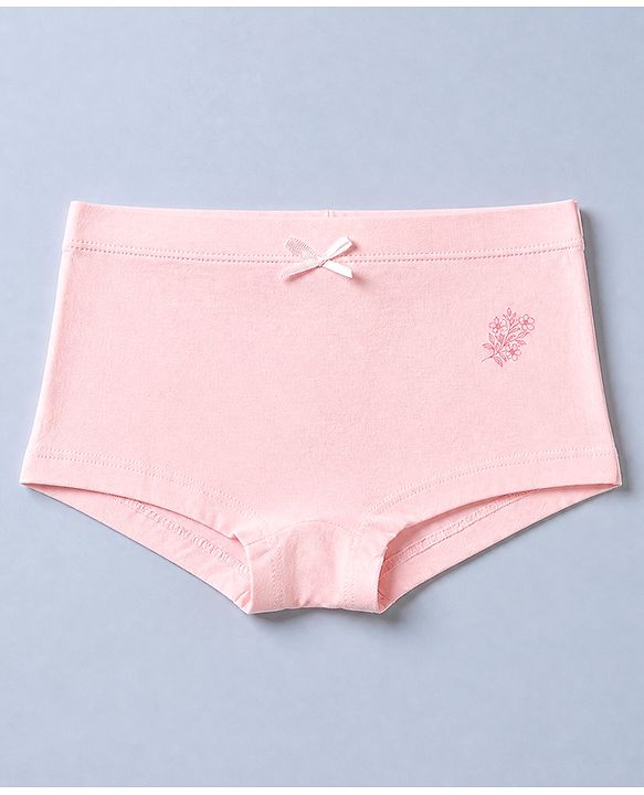 Pine Kids Cotton Knit Bloomers with Floral Print Pack of 3 - White & Pink