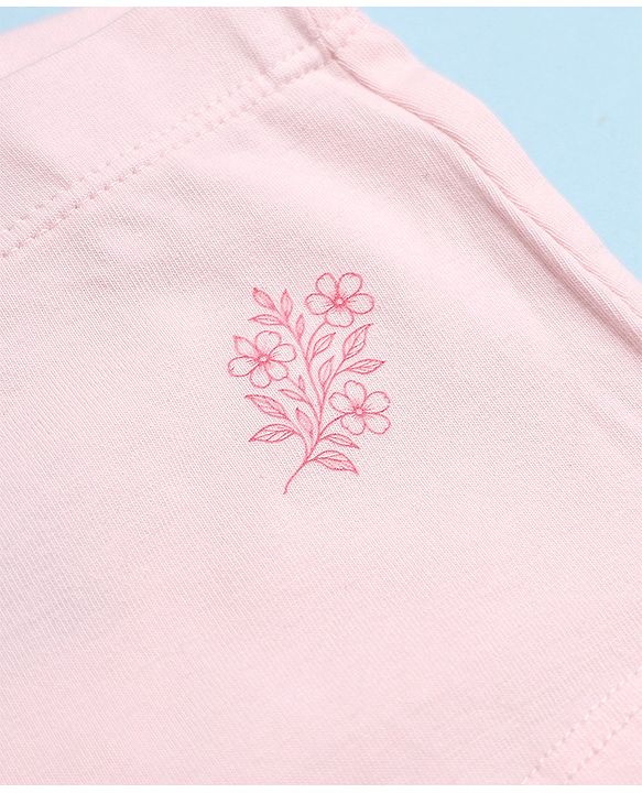 Pine Kids Cotton Knit Bloomers with Floral Print Pack of 3 - White & Pink