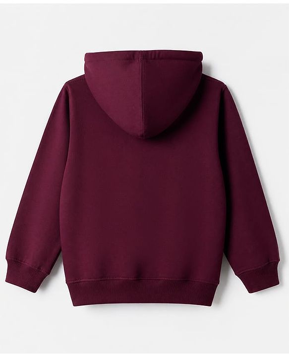 Pine Kids Cotton Mix Knit Sweatshirt with Full Sleeves and Manhattan East Park Print in Maroon