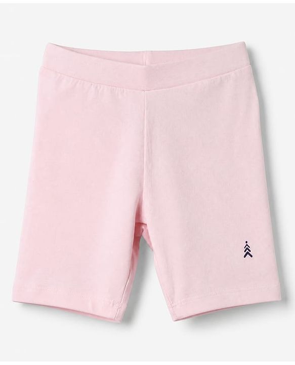 Pine Kids Cotton Lycra Knit Above Knee Length Solid Cycling Shorts Pack of 3 - Red Light Pink Black