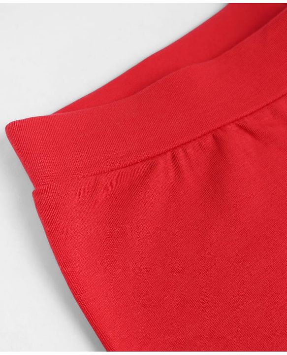 Pine Kids Cotton Lycra Knit Above Knee Length Solid Cycling Shorts Pack of 3 - Red Light Pink Black