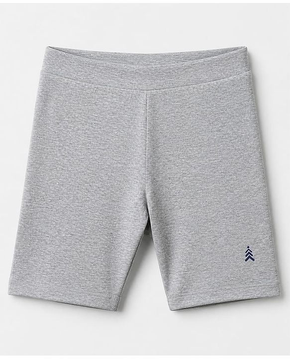 Pine Kids Cotton Lycra Knit Above Knee Length Cycling Shorts Pack of 3 - Red Grey & Black