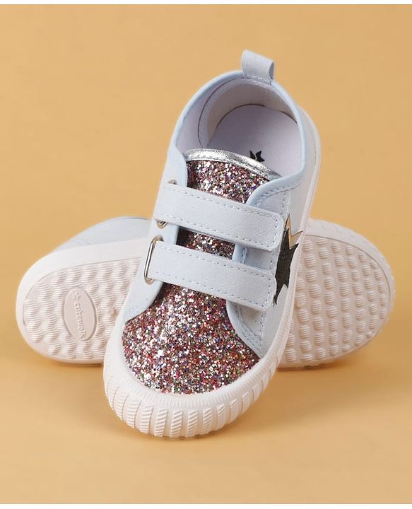 Cute Walk by Babyhug Velcro Closure Glitter Print Casual Shoes - Blue