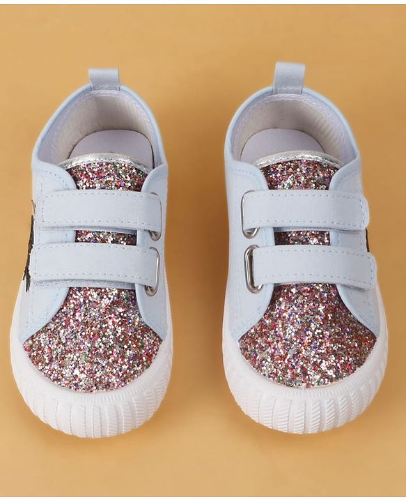 Cute Walk by Babyhug Velcro Closure Glitter Print Casual Shoes - Blue