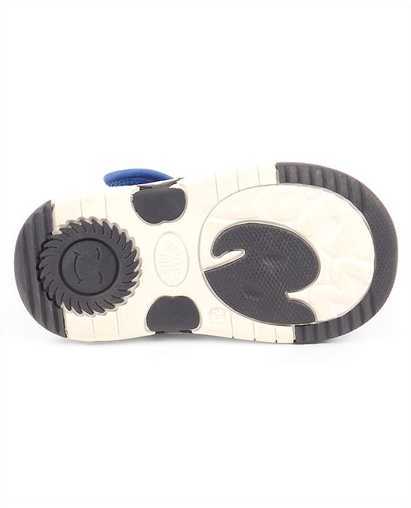 Cute Walk by Babyhug Velcro Closure Musical Sandals with Vehicle Applique - Blue