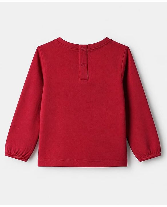 Babyhug 100% Cotton Knit T-Shirt with Full Sleeves & Make Your Own Magic Foil Print - Red