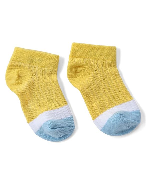 Cute Walk By Babyhug Knit Anti Bacterial Ankle Length Socks Pack Of 3 - Purple, Pink & Yellow