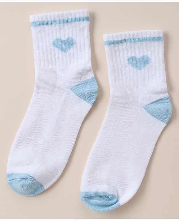 Cute Walk By Babyhug Anti Bacterial Ankle Length Socks With Heart Print Pack of 3 - Orange, Red & Light Blue