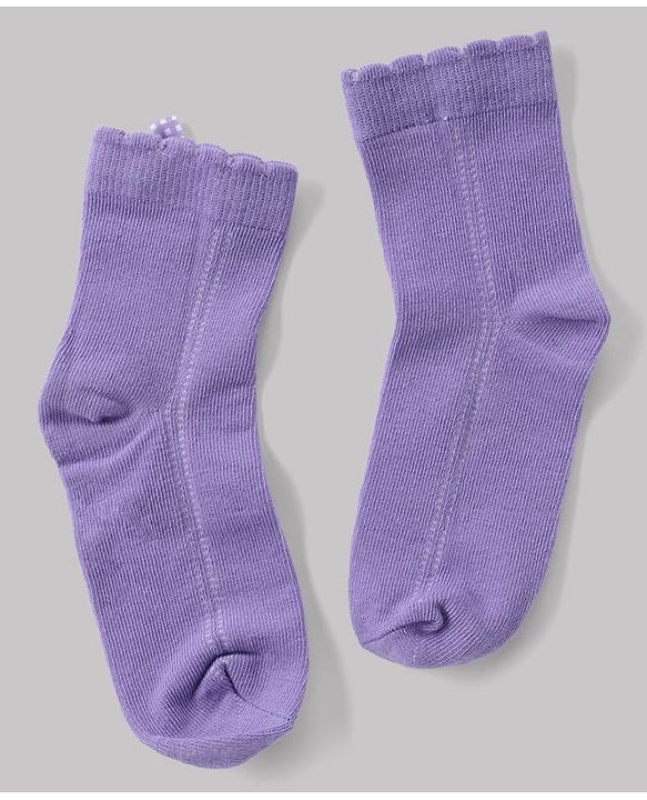 Cute Walk By Babyhug Knit Anti Bacterial Ankle Length Socks With Bow Applique Pack of 3 - White, Purple & Mustard