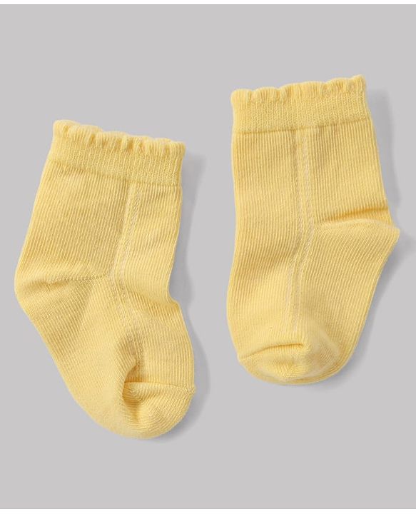 Cute Walk By Babyhug Knit Anti Bacterial Ankle Length Socks With Bow Applique Pack of 3 - White, Purple & Mustard