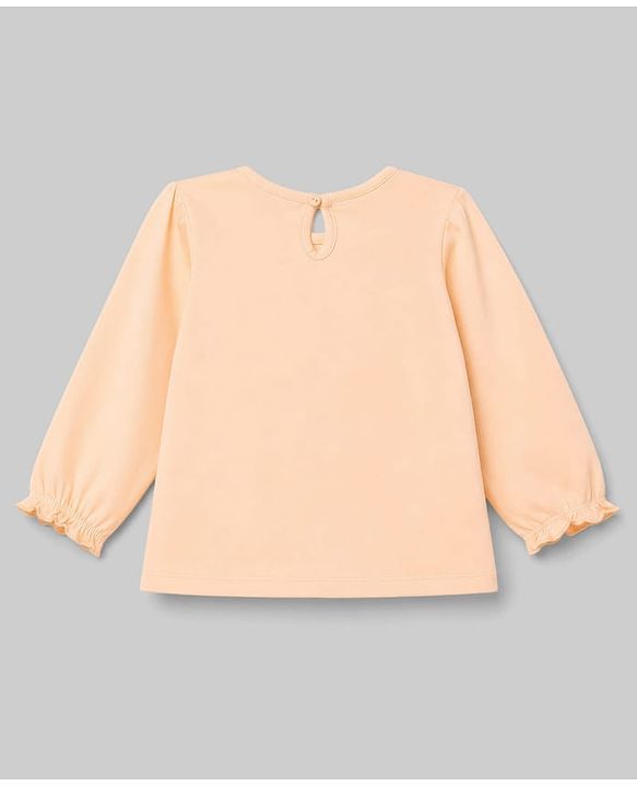 Babyhug Twill Woven Frock with Inner Tee with Full Sleeves and Floral Print - Pink