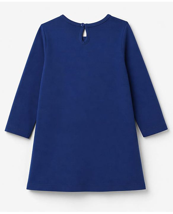 Babyhug 100% Cotton Knit 3/4th Sleeves Nighty with Cup Cake Print - Navy Blue