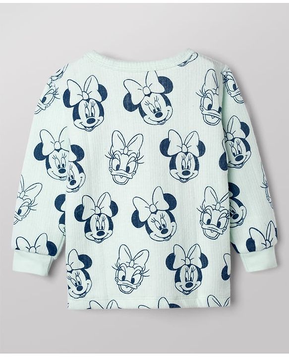 Babyhug Disney 100% Cotton Interlock Knit Full Sleeves Thermal Vest with Minnie Mouse & Daisy Duck - Light Blue
