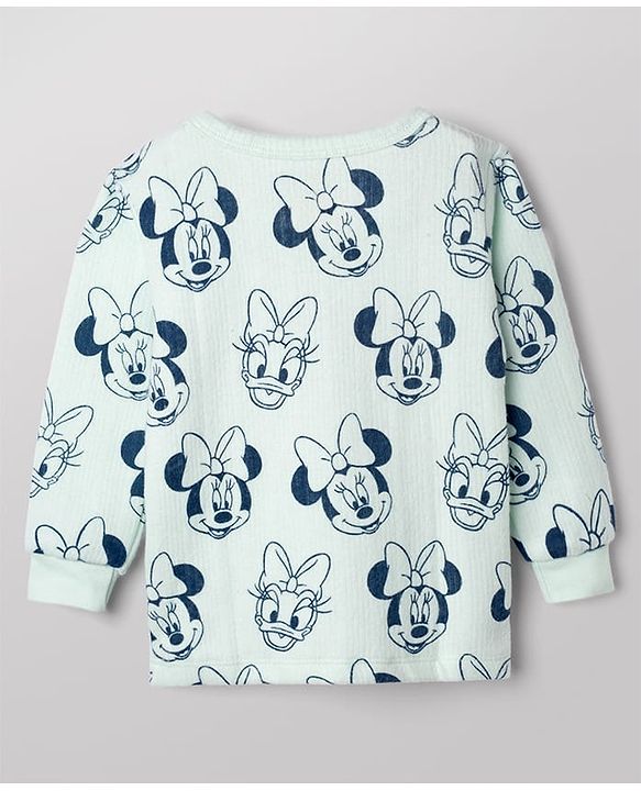 Babyhug Disney 100% Cotton Interlock Knit Full Sleeves Thermal Vest with Minnie Mouse & Daisy Duck - Light Blue