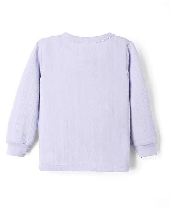 Babyhug Disney Interlock Knit Full Sleeves Thermal Innerwear Vest With 101 Dalmatian Graphic - Lavender