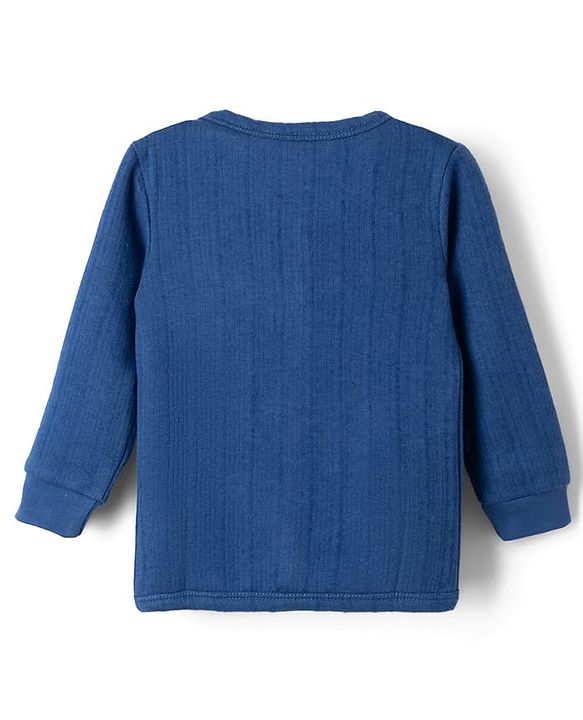 Babyhug Disney Interlock Knit Full Length Thermal Inner Wear With Mickey Mouse Graphic - Navy Blue