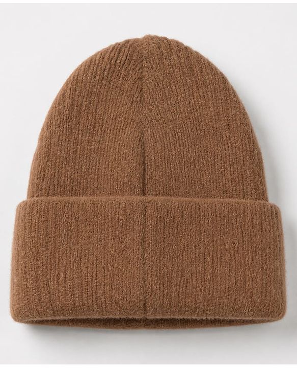 Babyhug Knit Solid Woollen Cap with Bear Embroidered Applique Light Brown - Diameter 15 cm