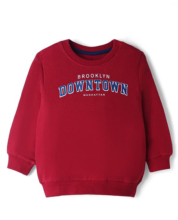 Babyhug Single Jersey Knit Full Sleeves T-Shirt With Text Print & Joggers Set - Red & Blue