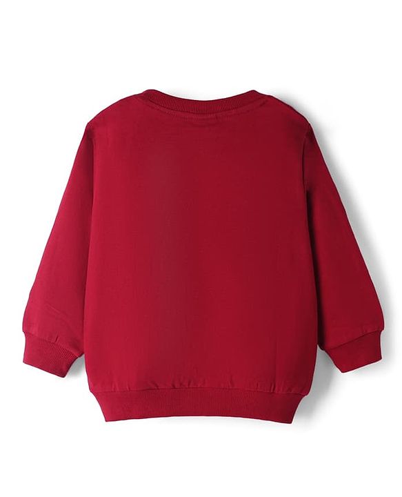 Babyhug Single Jersey Knit Full Sleeves T-Shirt With Text Print & Joggers Set - Red & Blue