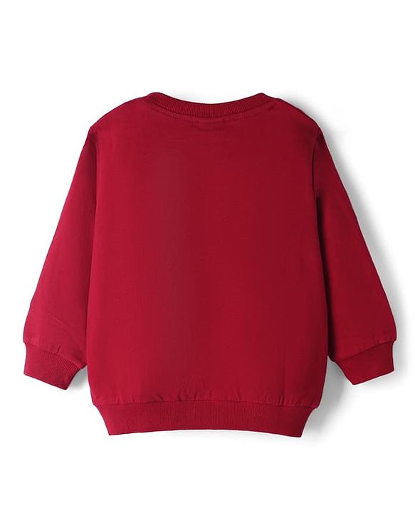 Babyhug Single Jersey Knit Full Sleeves T-Shirt With Text Print & Joggers Set - Red & Blue