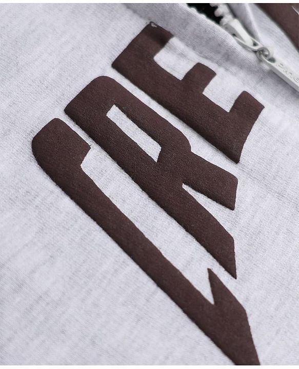 Pine Kids 100% Cotton Knit Full Sleeves Hooded Sweatshirt With Create Text Print- White