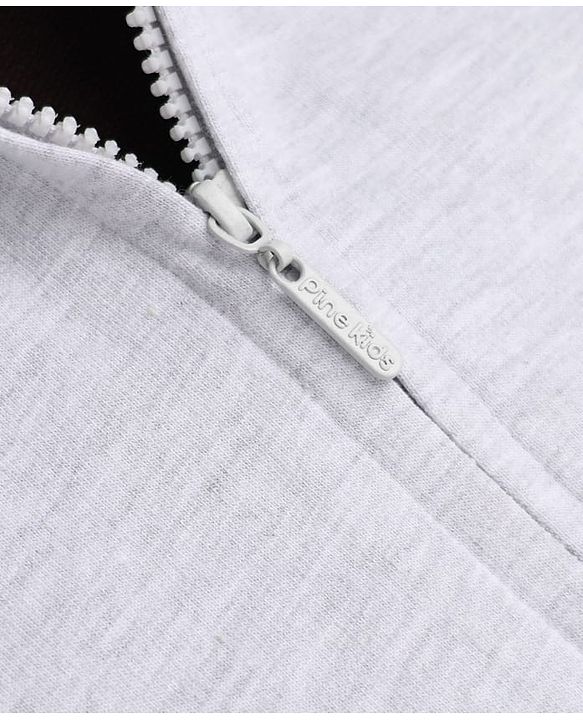 Pine Kids 100% Cotton Knit Full Sleeves Hooded Sweatshirt With Create Text Print- White