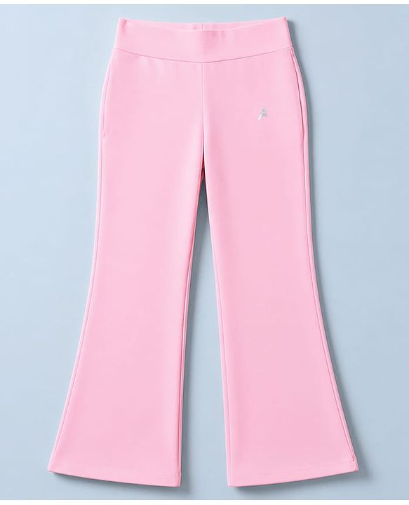 Pine Active Knit Full Length Four Way Stretch Aero Soft Flared Leggings - Pink