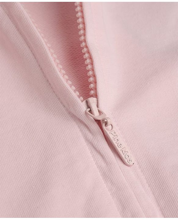 Pine Kids 100% Cotton Knit Marshmallow Sweatshirts with Full Sleeves, Raglan Sleeves and Hooded Neck in Pink
