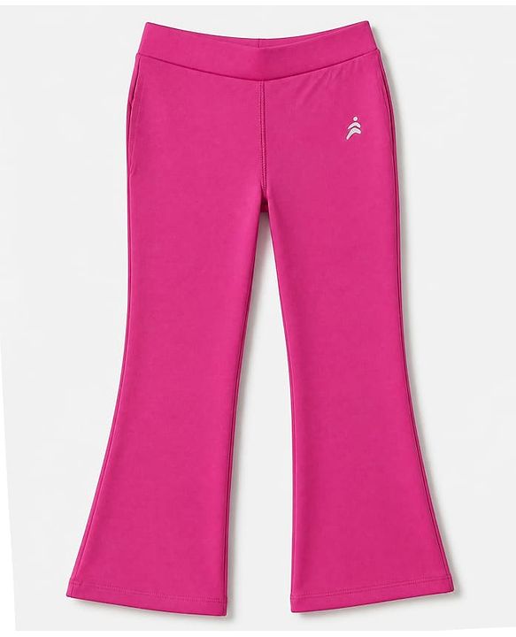Pine Active Knit Full Length 4 Way Stretch Flared Leggings - Dark Pink