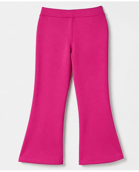 Pine Active Knit Full Length 4 Way Stretch Flared Leggings - Dark Pink
