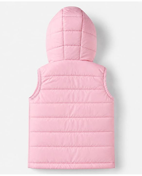 Babyhug Woven Padded/Quilted/ Winter Jacket with Sleeveless in Pink for 12-18 Months
