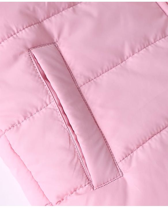 Babyhug Woven Padded/Quilted/ Winter Jacket with Sleeveless in Pink for 12-18 Months