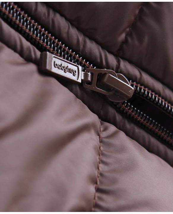 Babyhug Woven Padded Hooded Jackets with Sleeveless in Brown for 6-9 Months
