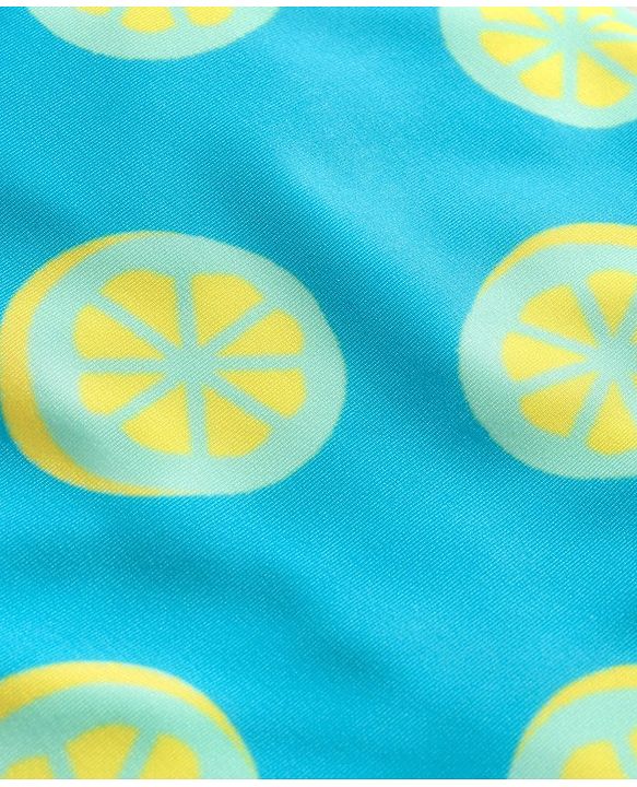 Babyhug Legged Swimsuit Allover Lemons Print - Blue