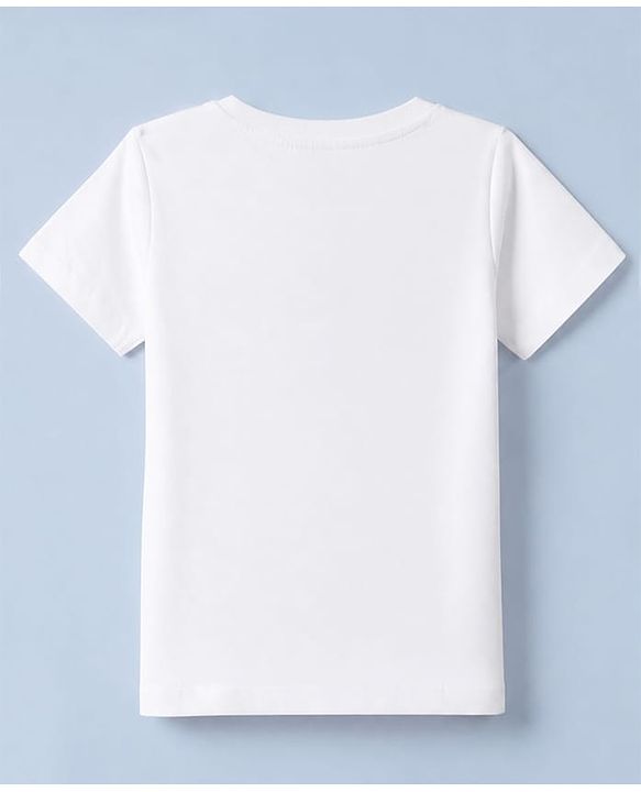 Babyhug 100% Cotton Knit Half Sleeves T-Shirt - White