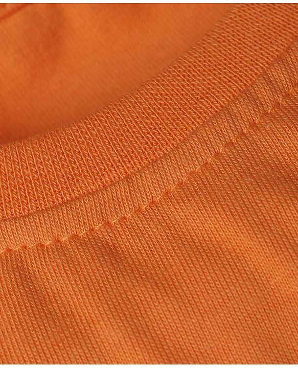 Babyhug 100% Cotton Knit Half Sleeves Solid T-Shirt - Orange