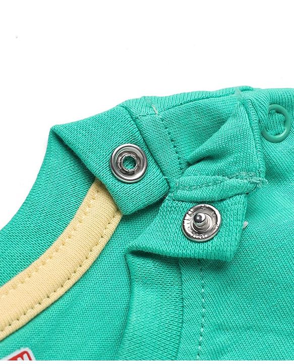 Babyhug 100% Cotton Knit Solid T-Shirts with Half Sleeves - Green