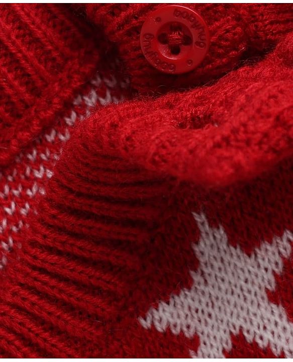 Babyhug Knit Full Sleeves Sweater Set with Star Design - Red
