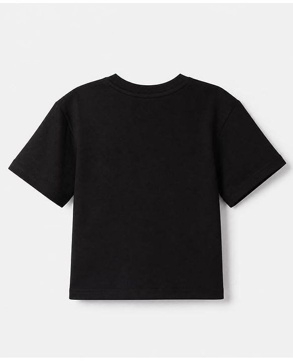 Pine Kids 100% Cotton Knit Half sleeves Tshirt With Animal Print - Black