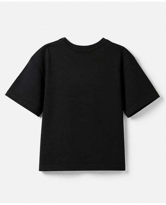 Pine Kids 100% Cotton Knit Half Sleeves Tshirt With Animal Print - Black