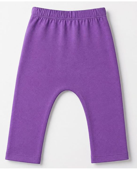 Babyhug Cotton Knit Front Open Full Sleeves T-Shirt & Pajama Night Suit with Butterfly Print - Purple