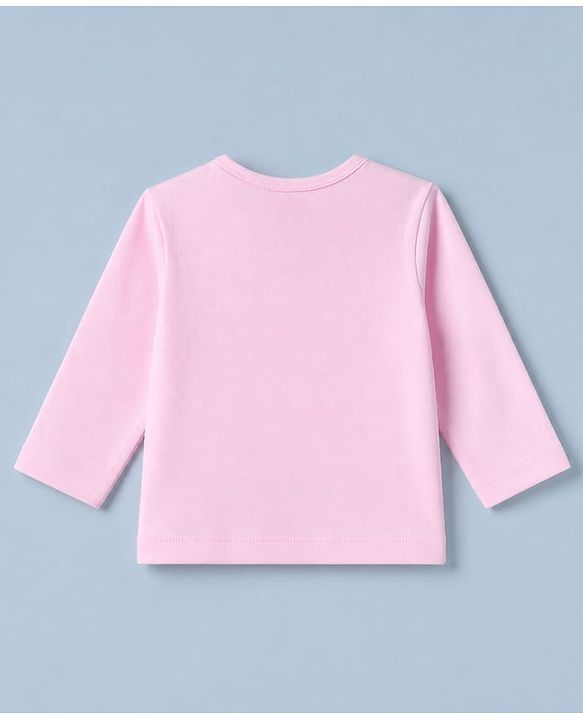 Babyhug Cotton Knit Front Open Full Sleeves T-Shirt & Pajama Night Suit with Teddy Print - Light Pink