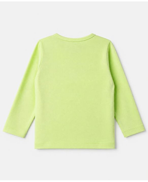 Babyhug Cotton Knit Front Open Full Sleeves T-Shirt & Pajama Night Suit with Cutest Cuddle Buddy Text Print - Light Green