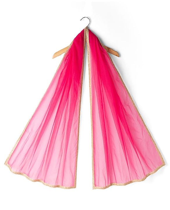 Pine Kids Woven Lehenga Choli Dupatta with Half Sleeves and Geometric Print in Red