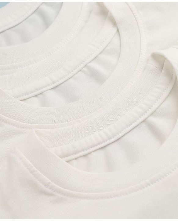 Pine Kids Cotton Knit Solid T-Shirts with Half Sleeves Pack of 3 - White